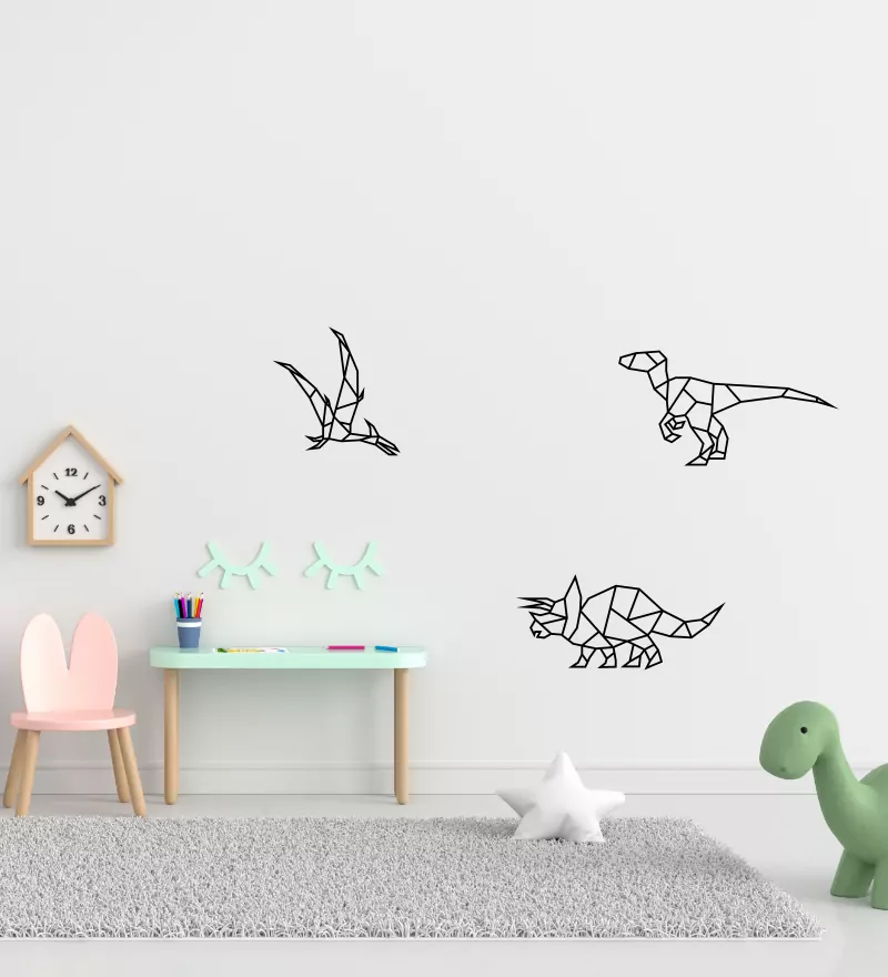 Originální geometrické dekorace do bytu 4 dekorace dinosauři